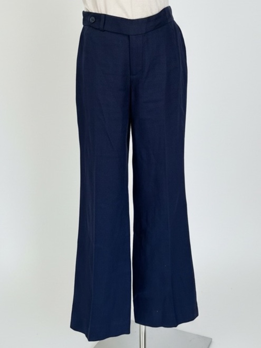 Ralph Lauren Collection Black Label Navy Linen Trousers Size 4 Luxury Old Money